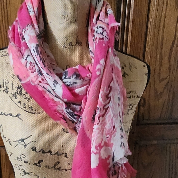 CHICOS Pink combo paisley square scarf. New with tags - Picture 7 of 14
